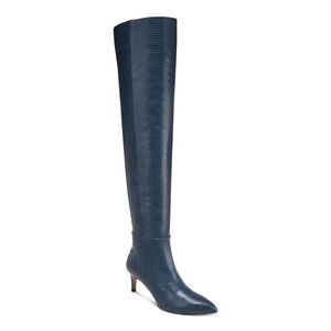 NWT SAM EDELMAN Womens Navy  Slit Back Ursula Stiletto Boots 6.5